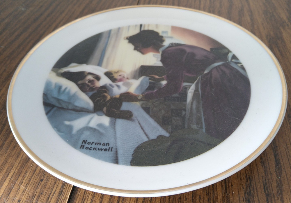 Norman Rockwell Mother's Love Special Edition Collector Plate Porcelain Japan